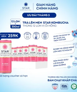 trà STAR KOMBUCHA Ổi Hồng / Pink Guava (250ml/lon)